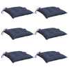 Coussins de chaise vidaxl 6 pcs 40x40x7 cm oxford tissu marin bleu