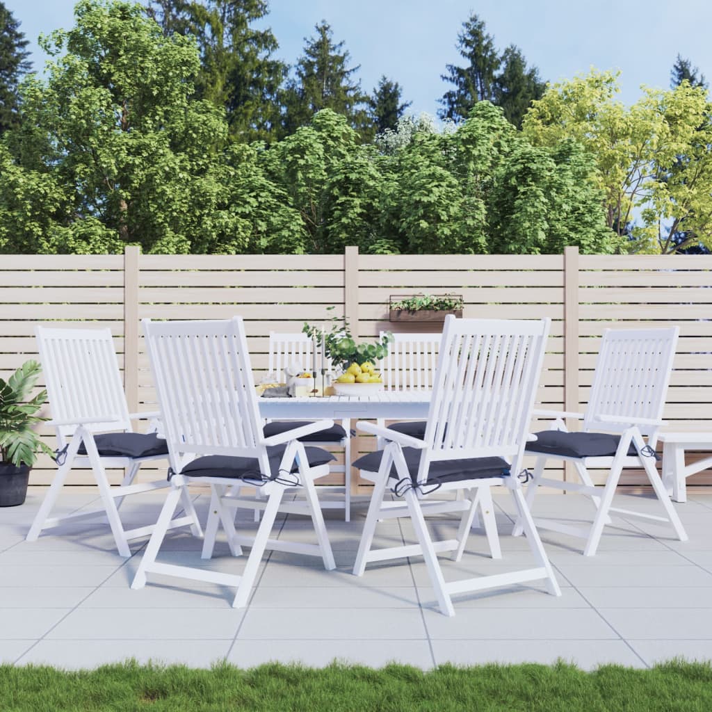 Coussins de chaise vidaxl 6 pcs 40x40x7 cm oxford tissu marin bleu