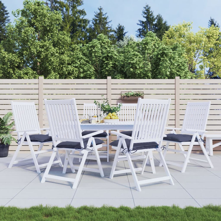 Coussins de chaise vidaxl 6 pcs 40x40x7 cm oxford tissu marin bleu