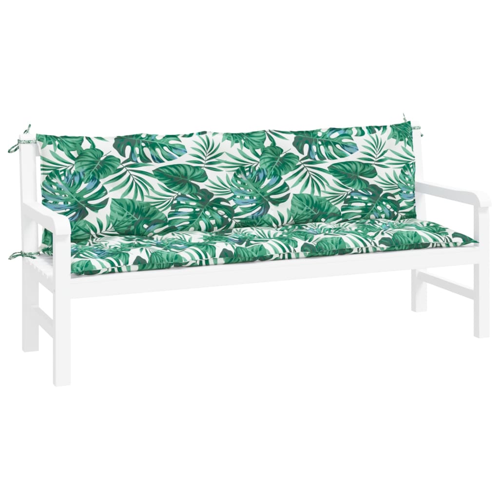 Vidaxl Garden Banc Cushions 2 PCS 180x50x7 cm Oxford Fabric Leaf Modèle