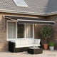 Tissu de remplacement Vidaxl pour jupe auvent à rayures de 3,5 M anthracite -colored