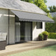 Tissu de remplacement Vidaxl pour la jupe à canopée rayée 4,5 m anthracite -colored