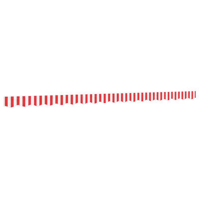 Tissu de remplacement Vidaxl pour jupe auvent à rayures 4,5 m rouge et blanc