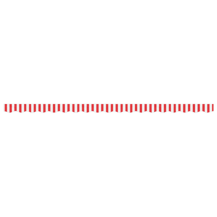 Tissu de remplacement Vidaxl pour jupe auvent à rayures 4,5 m rouge et blanc