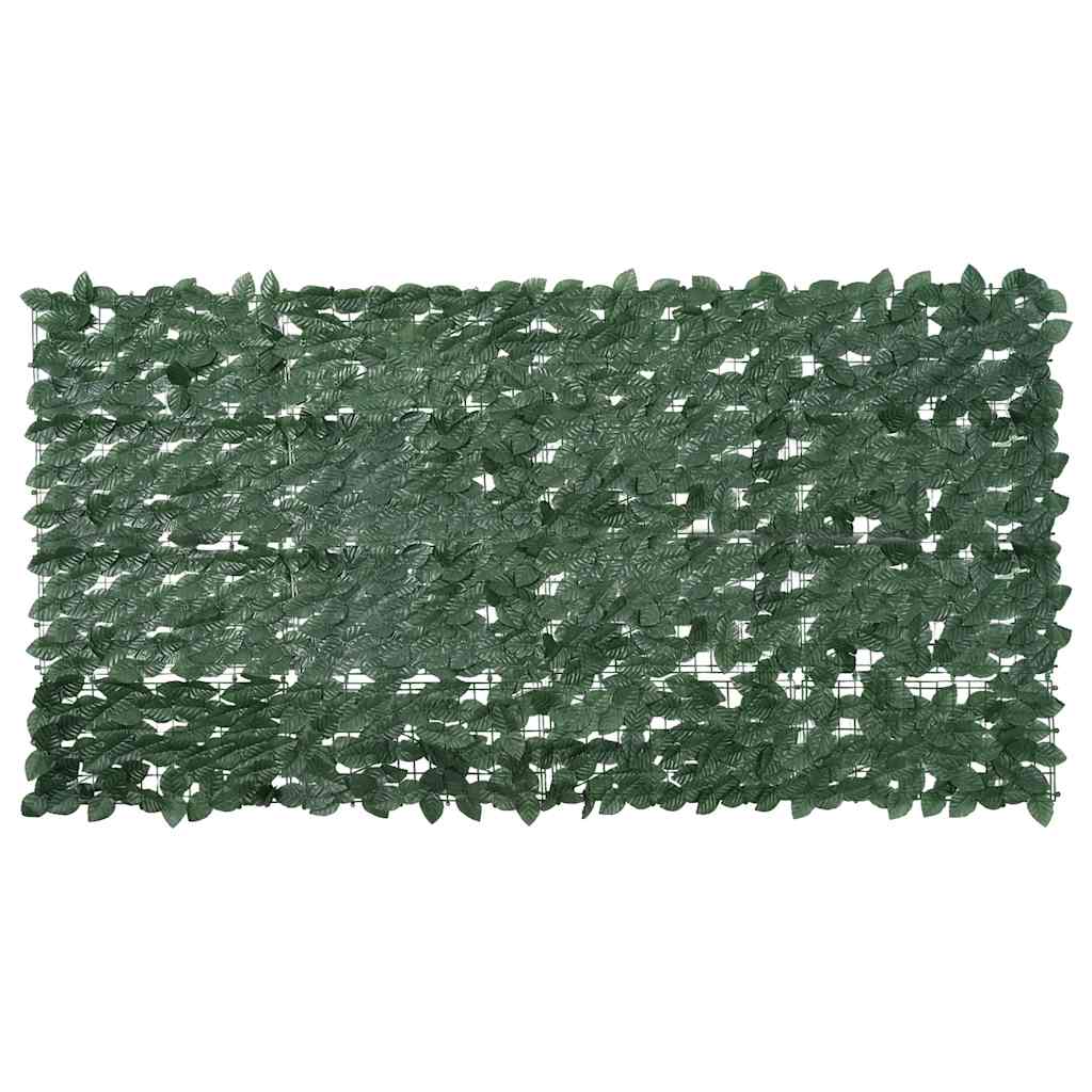 Écran de balcon Vidaxl avec feuilles vert foncé 200x100 cm