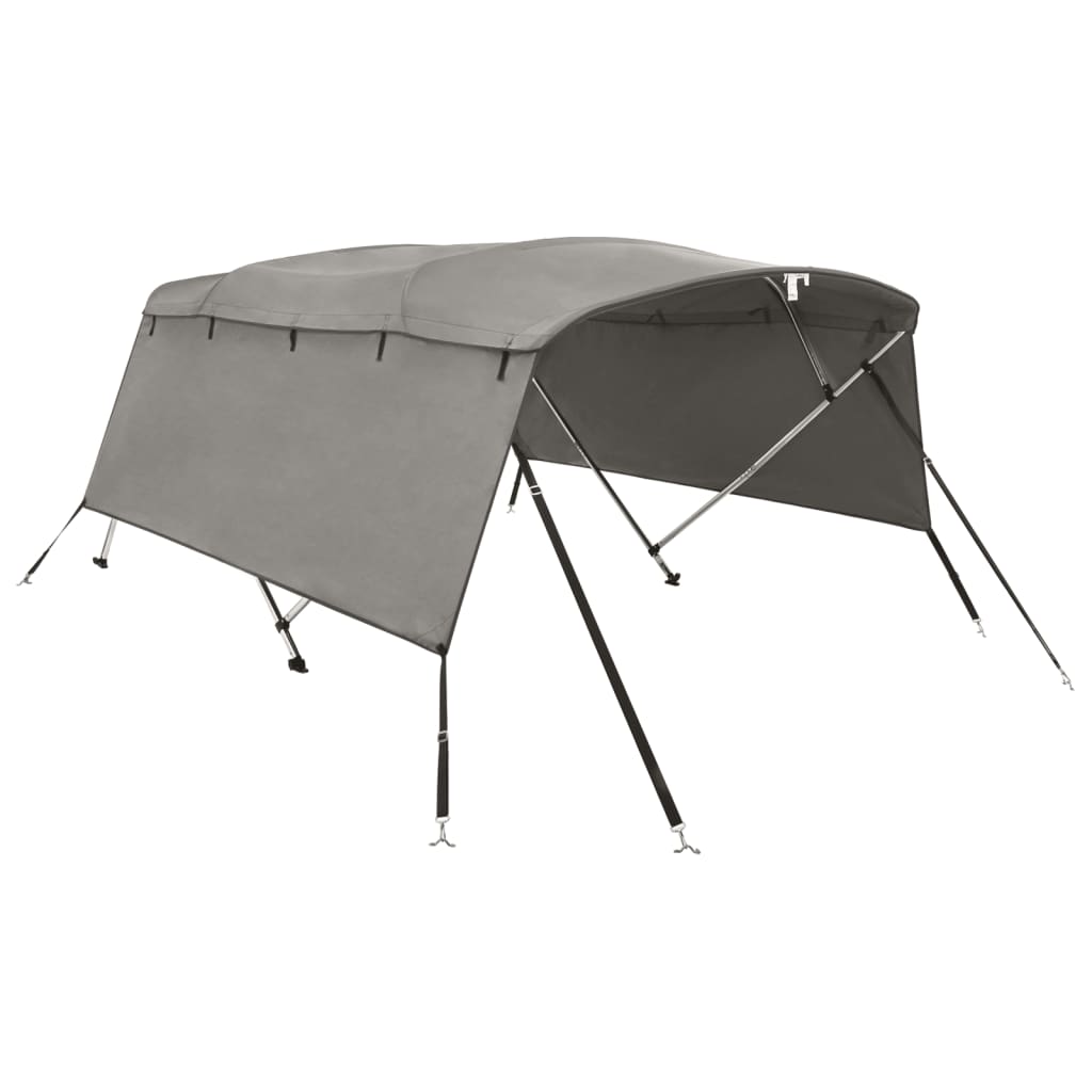 VidaXL toit bimini 4 arceaux avec parois latérales 243x(185-198)x137 cm