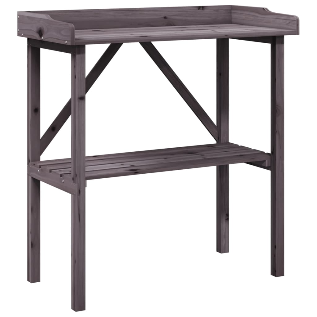 Vidaxx table à plantes avec étagère 78x38x82,5 cm bois de pin gris