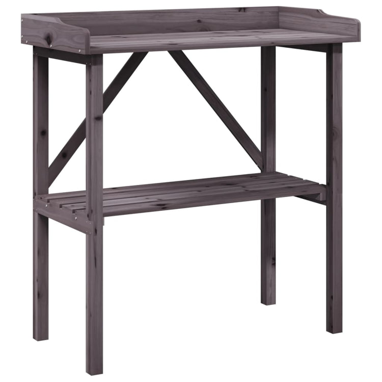 Vidaxx table à plantes avec étagère 78x38x82,5 cm bois de pin gris