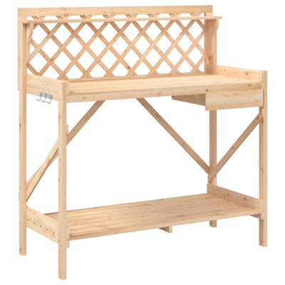 Table Vidaxl Botto avec Latwerk Solid Vurenhout