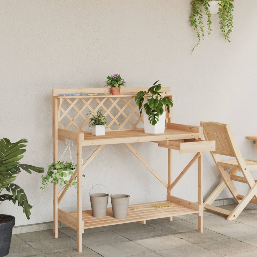 Table Vidaxl Botto avec Latwerk Solid Vurenhout