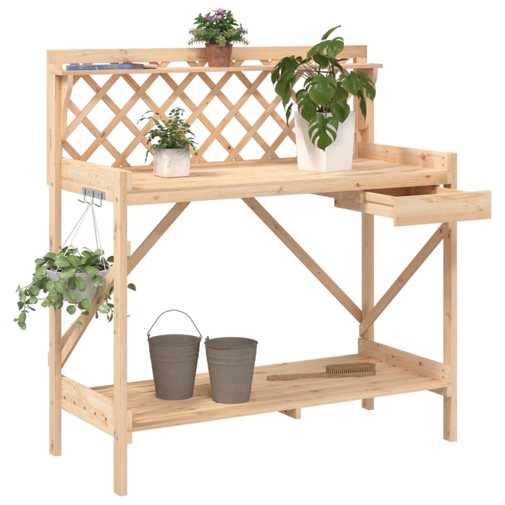Table Vidaxl Botto avec Latwerk Solid Vurenhout