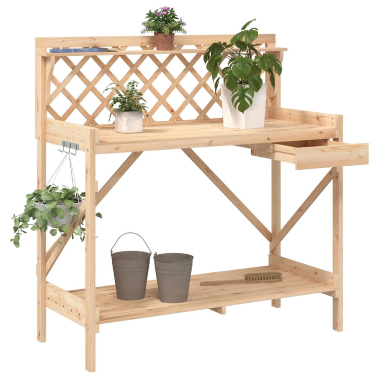 Table Vidaxl Botto avec Latwerk Solid Vurenhout