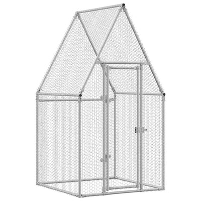 Vidaxl Poulet Coop 100x100x190 cm en acier galvanisé de couleur argentée
