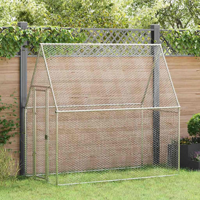 Vidaxl Poulet Coop 200x100x190 cm en acier galvanisé de couleur argentée
