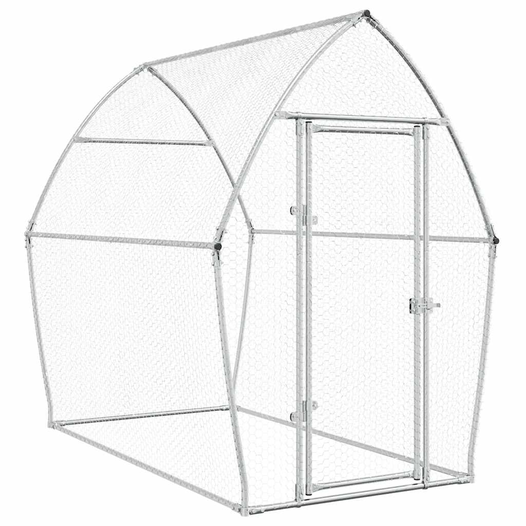Vidaxl Poulet Coop 200x105x182 cm en acier galvanisé de couleur argentée
