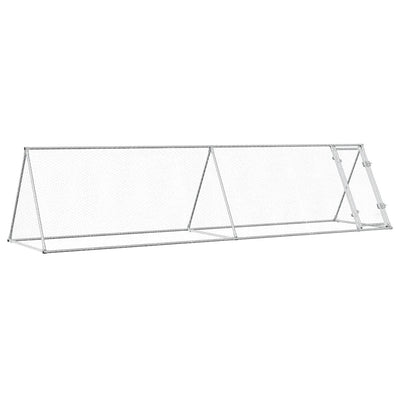 Vidaxl Poulet Coop 400x105x91 cm en acier galvanisé en acier argent coloré