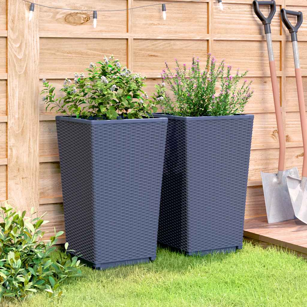 Vidaxl Planters 2 ST 32.5x32.5x57 cm Gray en polypropène