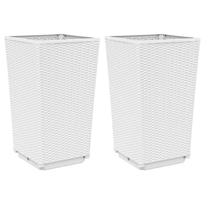 Vidaxl Planters 2 ST 32.5x32.5x57 cm en polypropène blanc