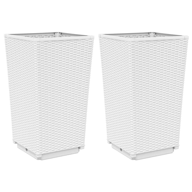 Vidaxl Planters 2 ST 32.5x32.5x57 cm en polypropène blanc