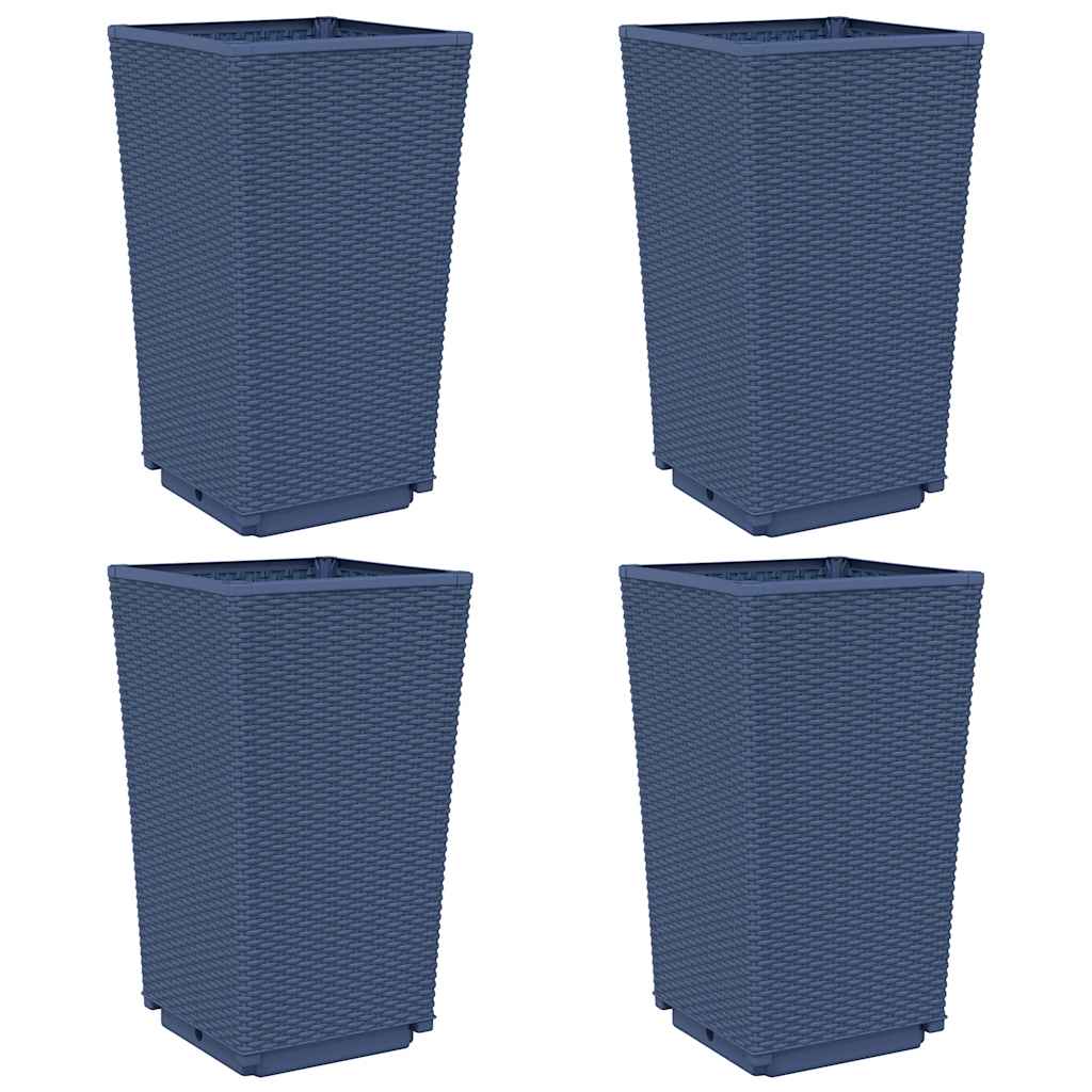 Vidaxl Planters 4 ST 32.5x32.5x57 cm Gray en polypropène