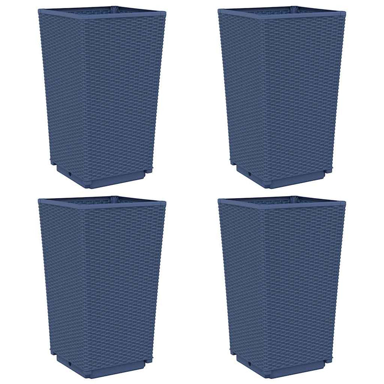 Vidaxl Planters 4 ST 32.5x32.5x57 cm Gray en polypropène