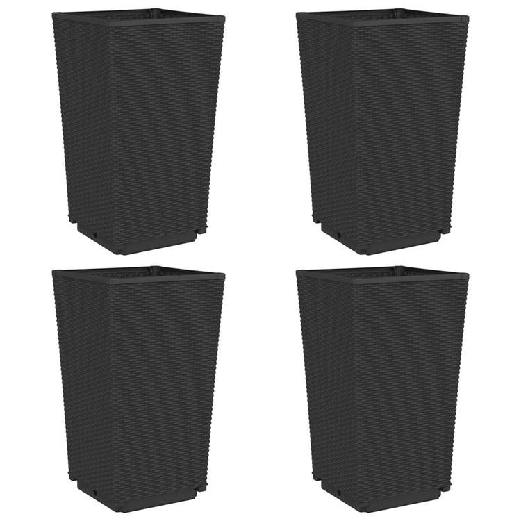 Vidaxl Planters 4 ST 32.5x32.5x57 cm Black en polypropène