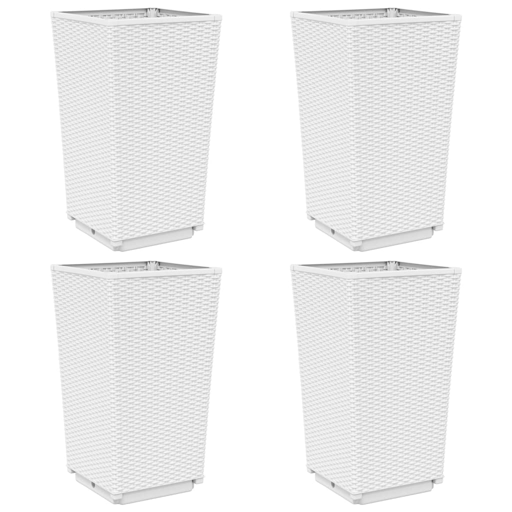 Vidaxl Planters 4 ST 32.5x32.5x57 cm en polypropène blanc