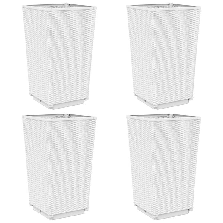Vidaxl Planters 4 ST 32.5x32.5x57 cm en polypropène blanc