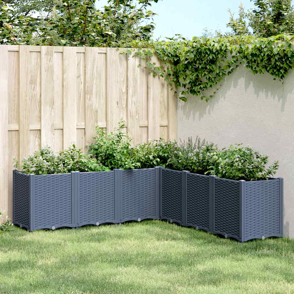 Boîte de planification Vidaxl 160x160x53 cm Gray en polypropène