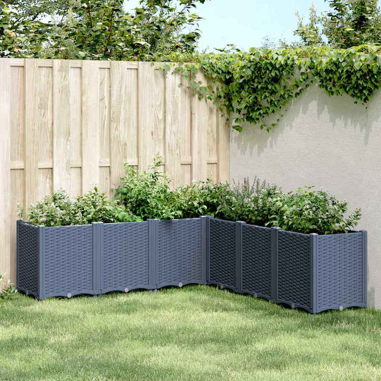 Boîte de planification Vidaxl 160x160x53 cm Gray en polypropène