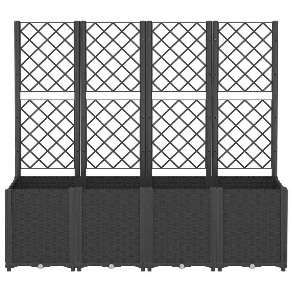 Boîte de planification Vidaxl avec slat 160x40x140 cm Black en polypropène