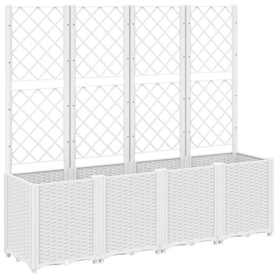 Planteur vidaxl avec slat 160x40x140 cm en polypropène blanc