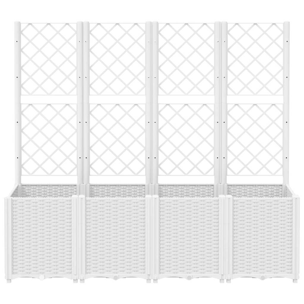 Planteur vidaxl avec slat 160x40x140 cm en polypropène blanc