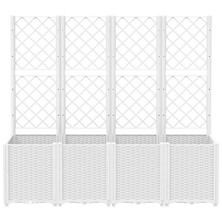 Planteur vidaxl avec slat 160x40x140 cm en polypropène blanc
