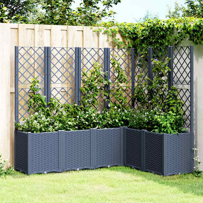 Boîte de planification Vidaxl avec slat 160x120x140 cm Gray en polypropène