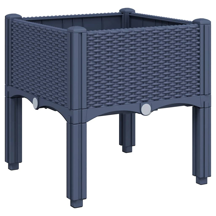 Boîte de planification Vidaxl avec des jambes 40x40x42 cm Gray en polypropène