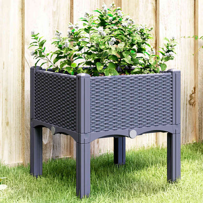 Boîte de planification Vidaxl avec des jambes 40x40x42 cm Gray en polypropène