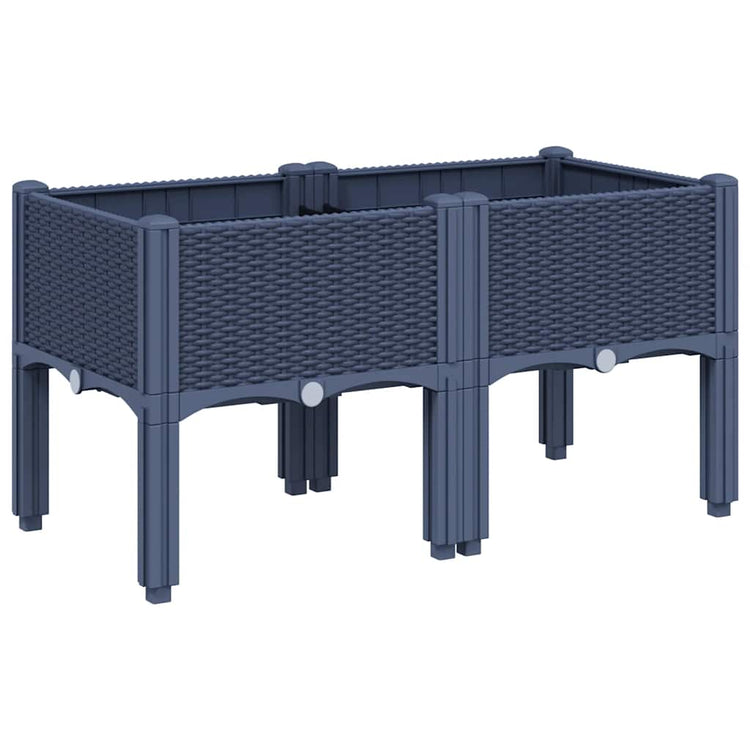 Boîte de planification Vidaxl avec des jambes 80x40x42 cm Gray en polypropène