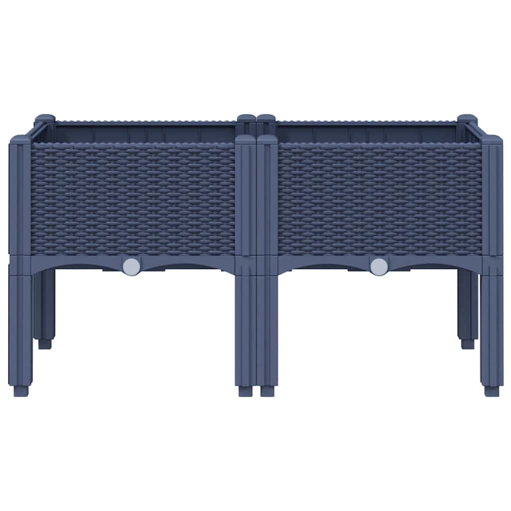 Boîte de planification Vidaxl avec des jambes 80x40x42 cm Gray en polypropène