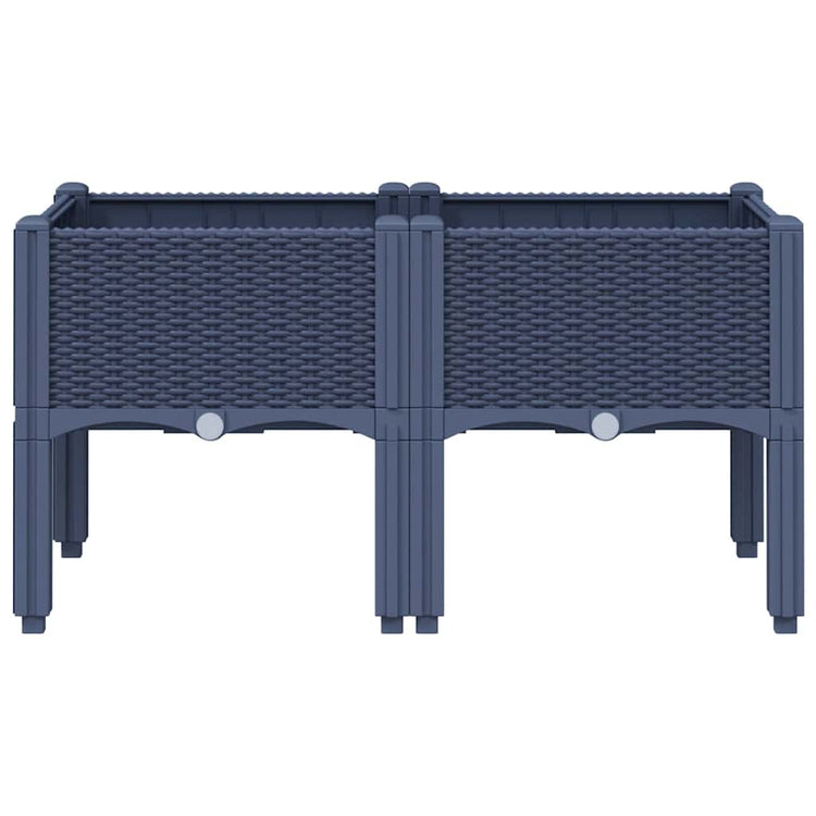 Boîte de planification Vidaxl avec des jambes 80x40x42 cm Gray en polypropène