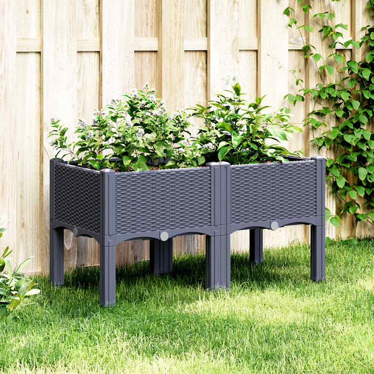 Boîte de planification Vidaxl avec des jambes 80x40x42 cm Gray en polypropène