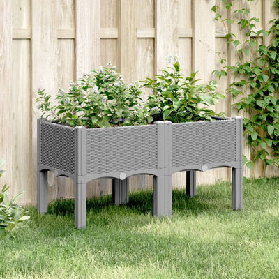 Boîte de planification Vidaxl avec jambes 80x40x42 cm en polypropène gris clair