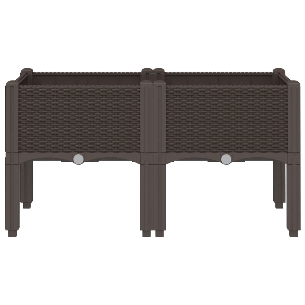 Boîte de planification Vidaxl avec des jambes 80x40x42 cm en polypropène brun