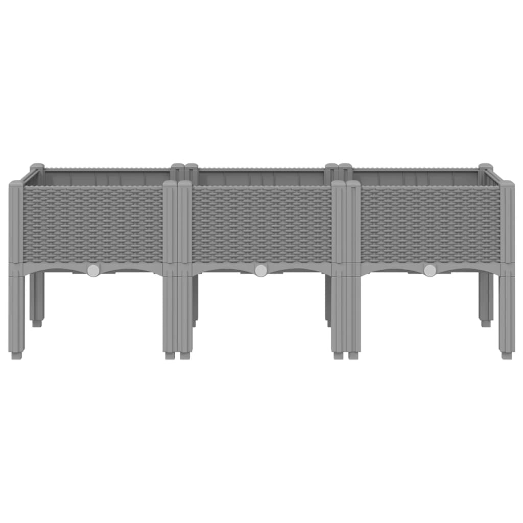 Jardinière Vidaxl avec jambes 120x40x42 cm en polypropène gris clair