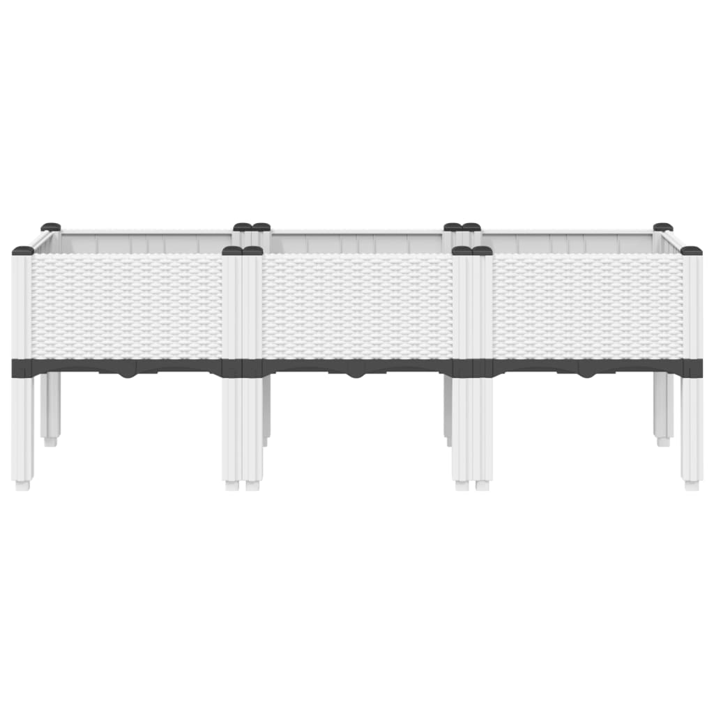 Jardinières Vidaxl avec des jambes 120x40x42 cm en polypropène blanc
