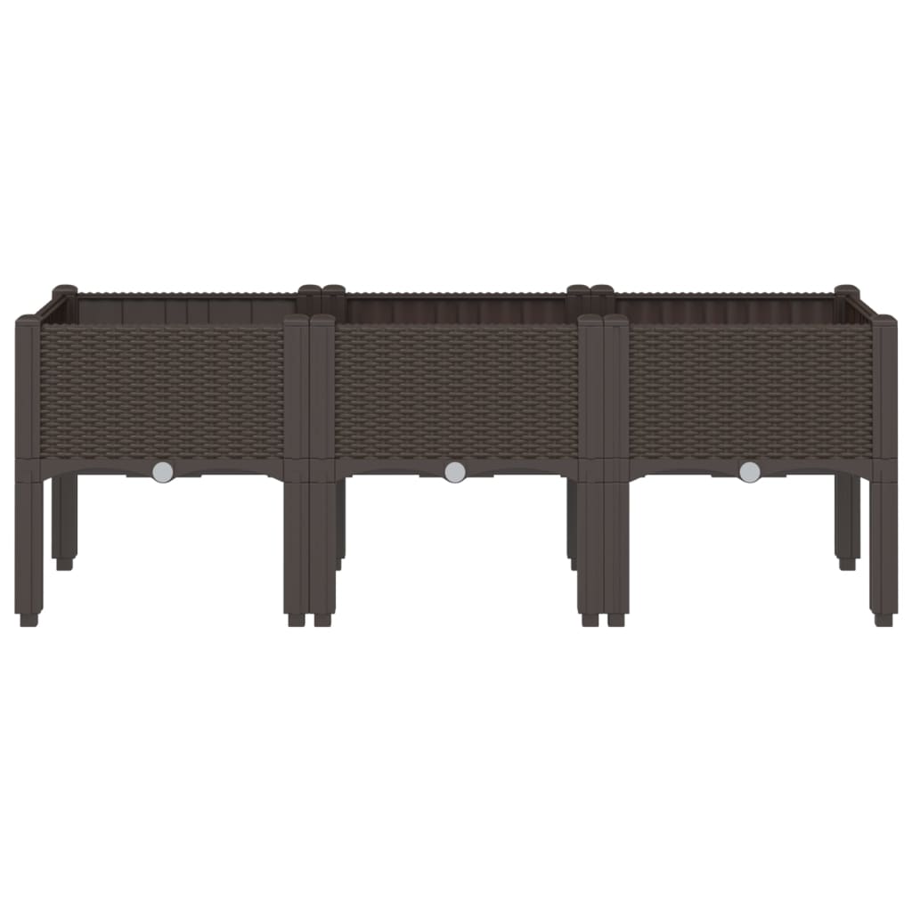 Jardinière Vidaxl avec des jambes 120x40x42 cm Brown en polypropène