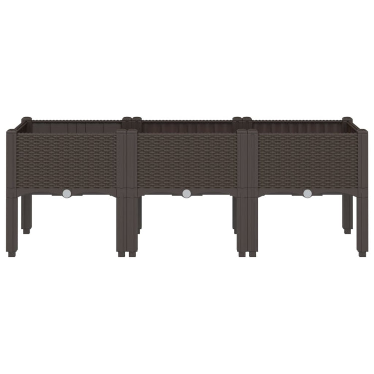 Jardinière Vidaxl avec des jambes 120x40x42 cm Brown en polypropène