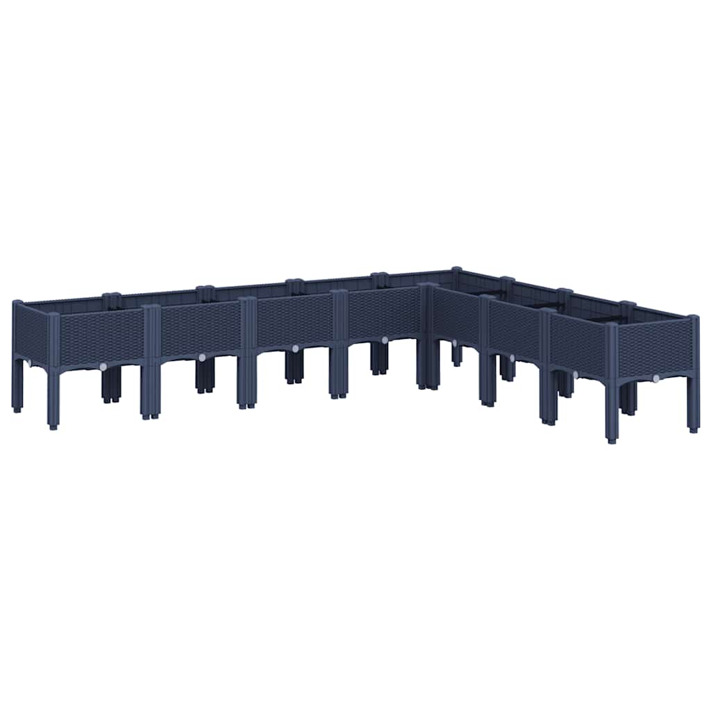 Vidaxx jardinière avec pieds 200x160x42 cm polypropylène bleu-gris