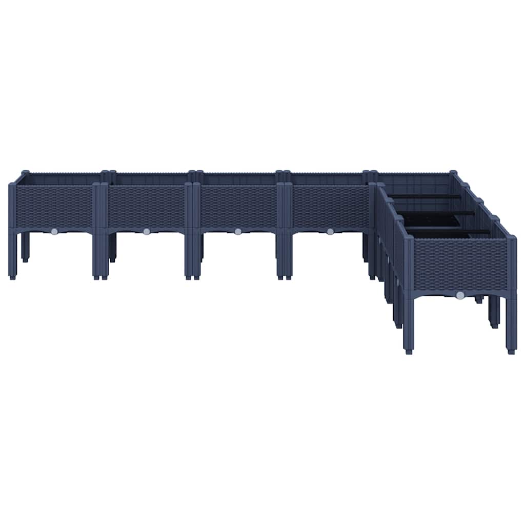 Vidaxx jardinière avec pieds 200x160x42 cm polypropylène bleu-gris