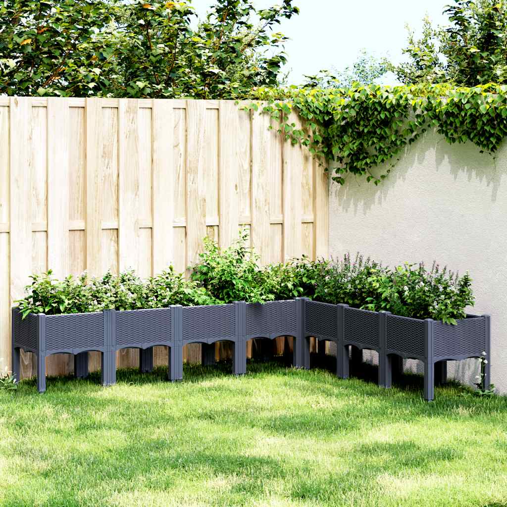 Vidaxx jardinière avec pieds 200x160x42 cm polypropylène bleu-gris